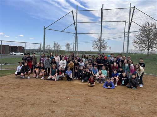 Students on baseball field